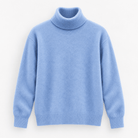 Fine knit wool turtleneck sweater - AntoniosClothing - Mist blue