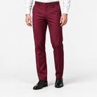 Flat front suit trousers - AntoniosClothing - Burgundy
