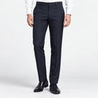 Flat front suit trousers - AntoniosClothing - Dark Blue