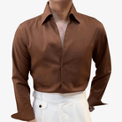 Full burgundy - brown smart - casual outfit (shoes+suit+shirt) - Antonios