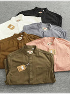 Gentleman stand collar cotton pullover - Antonios