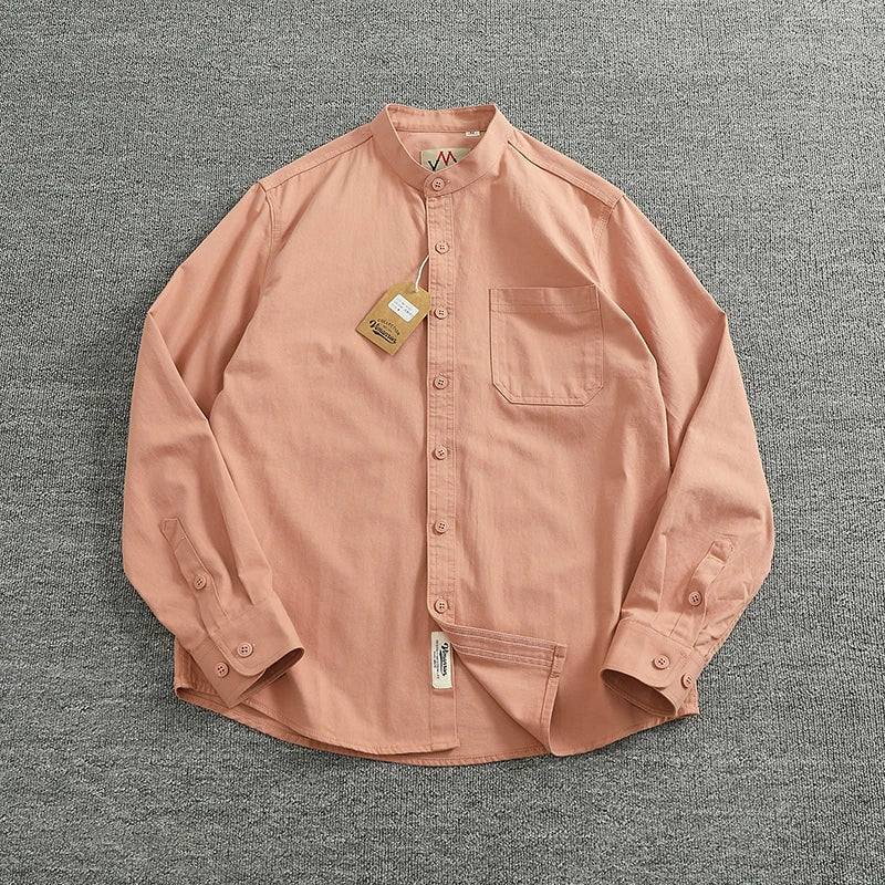 Gentleman stand collar cotton pullover - Antonios