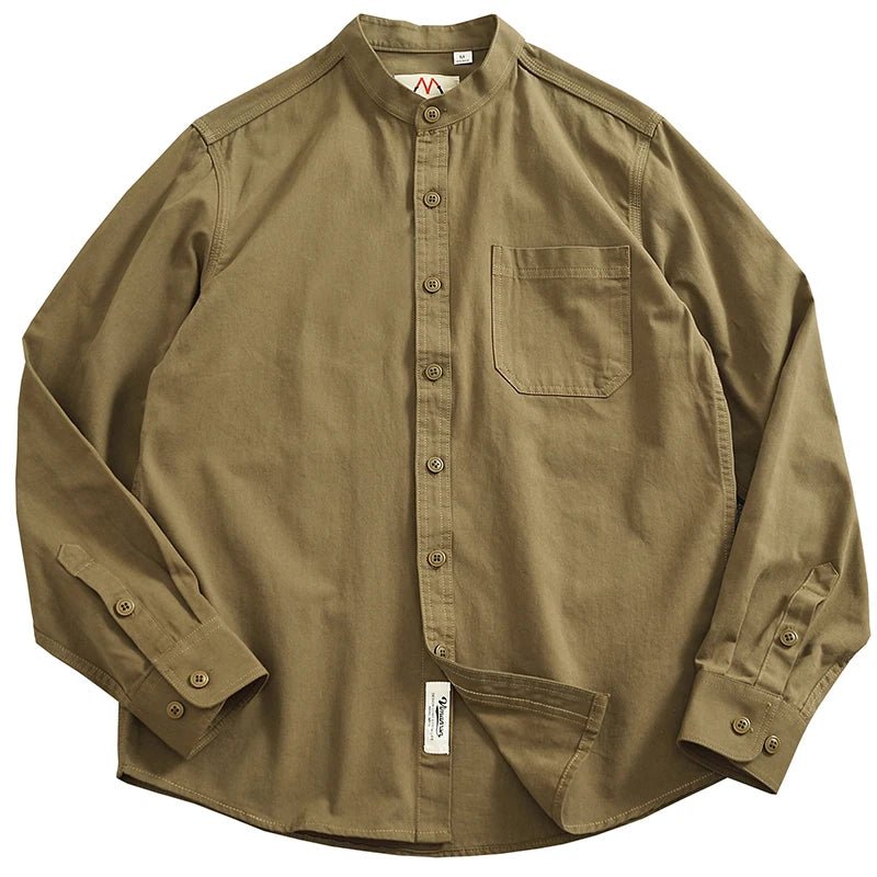 Gentleman stand collar cotton pullover - Antonios