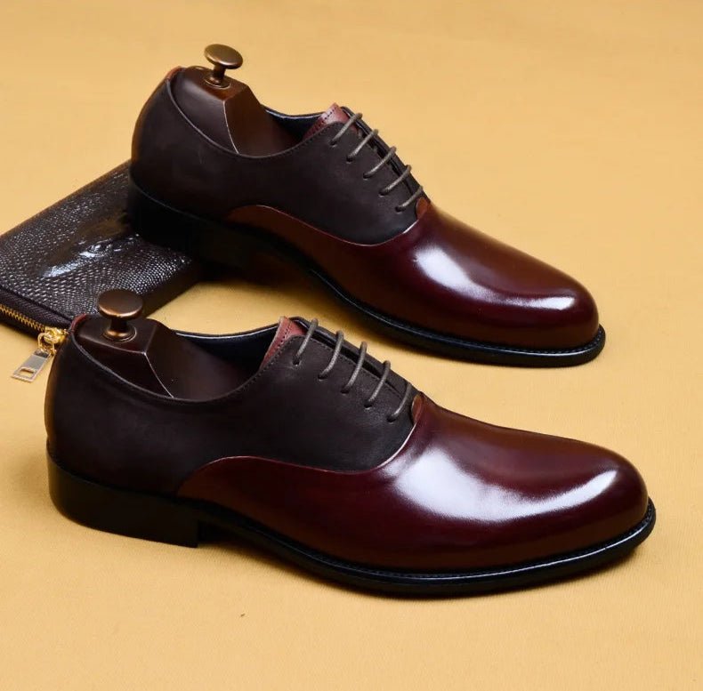 Genuine leather brogue elegant shoes - Antonios