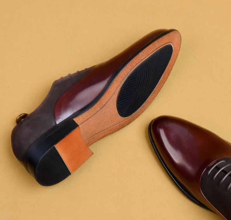 Genuine leather brogue elegant shoes - Antonios