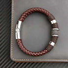 Genuine leather double bracelet - Antonios