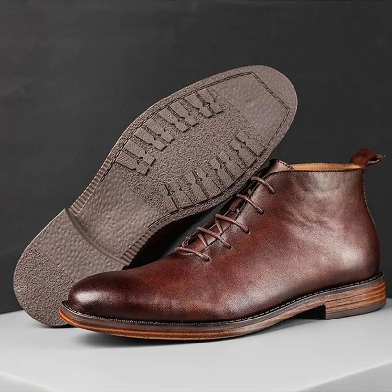 Genuine leather elegant ankle boots - Antonios