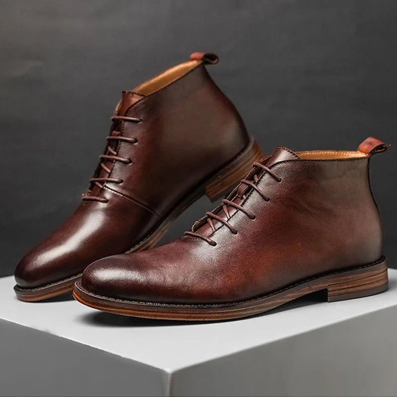 Genuine leather elegant ankle boots - Antonios