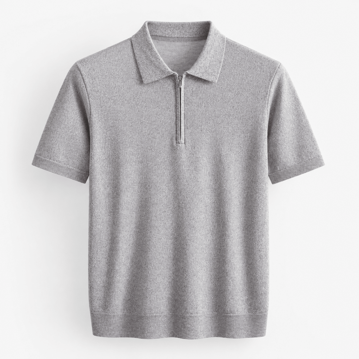 Half zip knit polo shirt - AntoniosClothing - Sage Green
