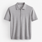 Half zip knit polo shirt - AntoniosClothing - Sage Green