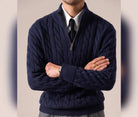 Half - zip long - staple cotton sweater - Antonios