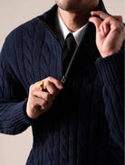 Half - zip long - staple cotton sweater - Antonios