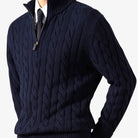 Half - zip long - staple cotton sweater - Antonios