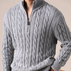 Half - zip long - staple cotton sweater - Antonios