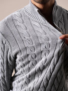 Half - zip long - staple cotton sweater - Antonios