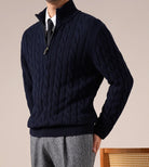 Half - zip long - staple cotton sweater - Antonios