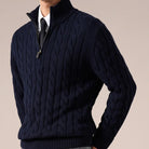 Half - zip long - staple cotton sweater - Antonios
