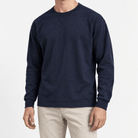 Heavy cotton raglan sleeve crew neck top - AntoniosClothing - Navy blue