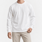 Heavy cotton raglan sleeve crew neck top - AntoniosClothing - White