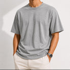 Heavyweight 100% cotton casual regular fit t-shirt - AntoniosClothing - Brown