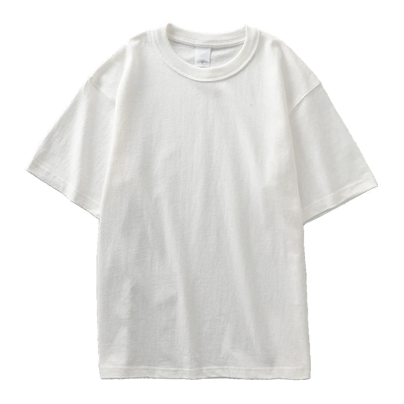 Heavyweight 100% cotton casual regular fit t-shirt - AntoniosClothing - White