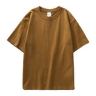Heavyweight 100% cotton casual regular fit t-shirt - AntoniosClothing - Brown
