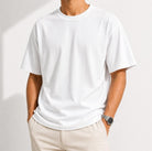 Heavyweight 100% cotton casual regular fit t-shirt - AntoniosClothing - White