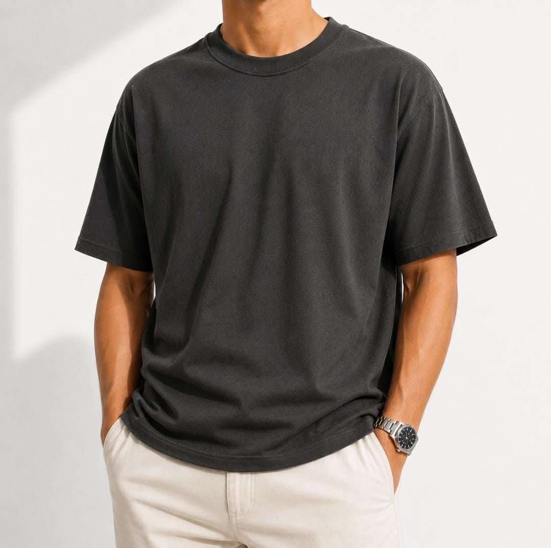 Heavyweight 100% cotton casual regular fit t-shirt - AntoniosClothing - Coffee
