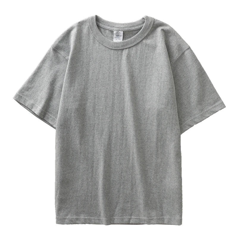 Heavyweight 100% cotton casual regular fit t-shirt - AntoniosClothing - Gray