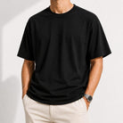 Heavyweight 100% cotton casual regular fit t-shirt - AntoniosClothing - Black