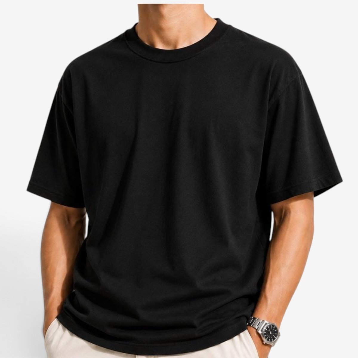Heavyweight 100% cotton casual regular fit t-shirt - AntoniosClothing - White