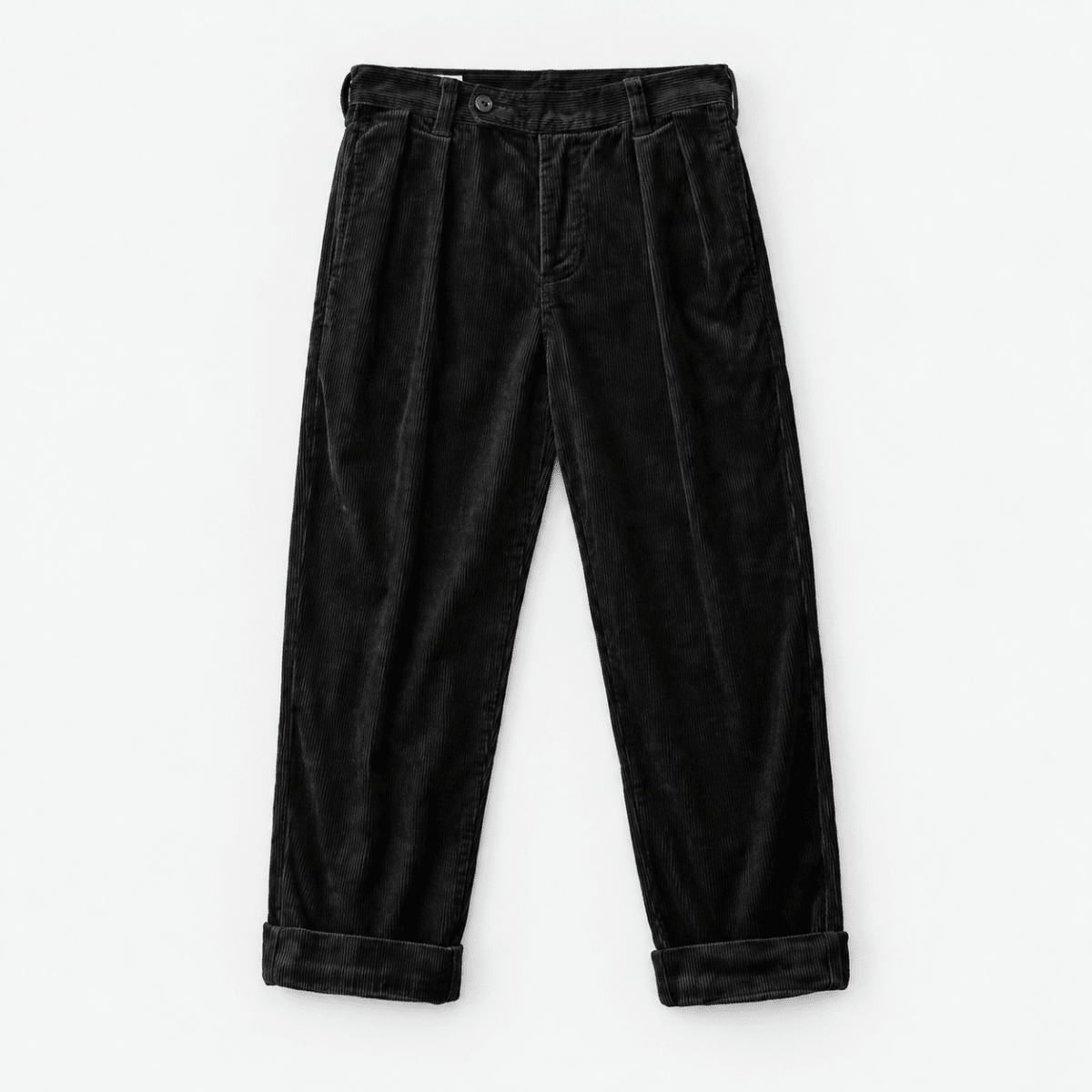 Heavyweight corduroy old money pants - AntoniosClothing - Black