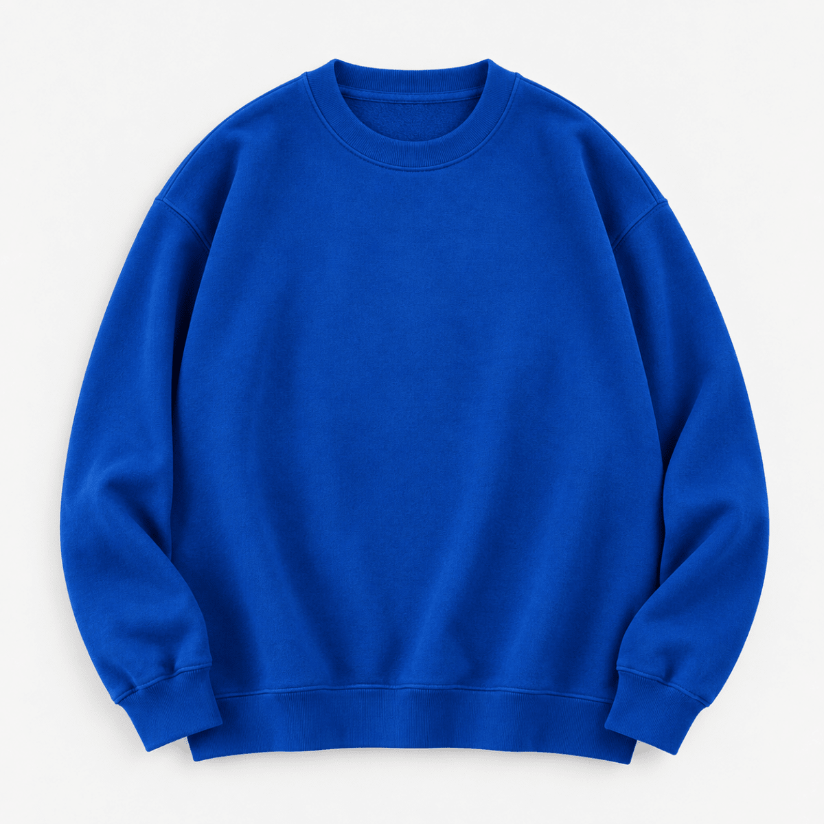 Heavyweight cotton crew neck sweatshirt - AntoniosClothing - Royal blue