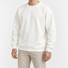 Heavyweight cotton crew neck sweatshirt - AntoniosClothing - White