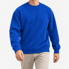 Heavyweight cotton crew neck sweatshirt - AntoniosClothing - Royal blue