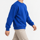 Heavyweight cotton crew neck sweatshirt - AntoniosClothing - Royal blue