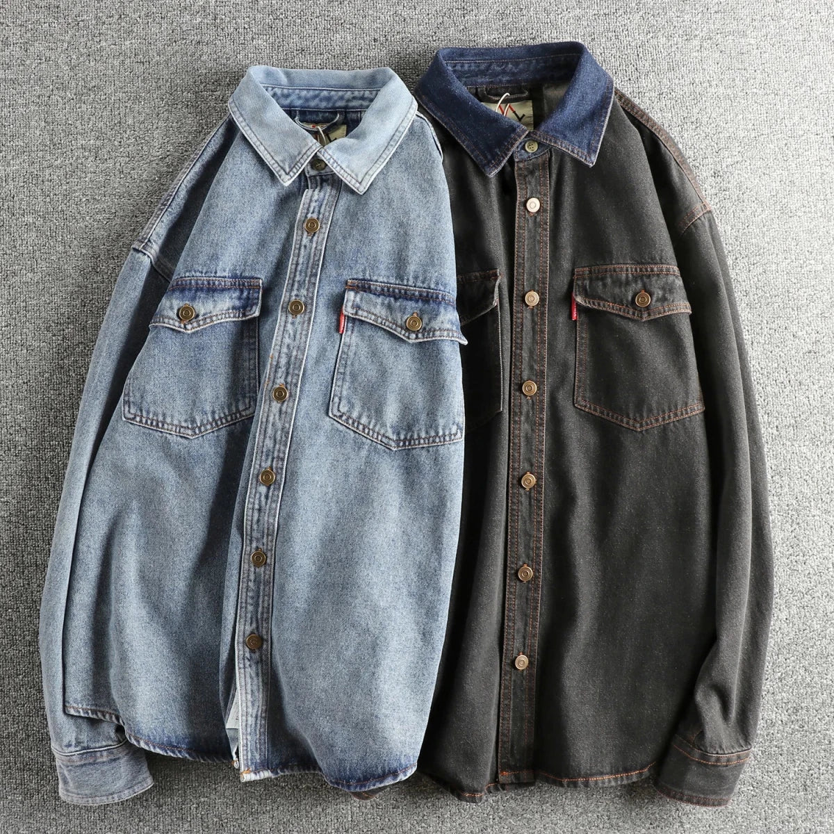 Heavyweight double pocket denim shirt - Antonios