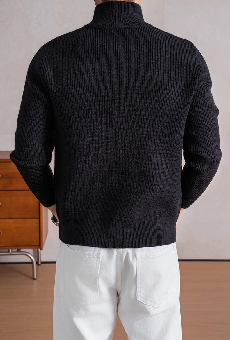 Heavyweight zip mockneck sweater - Antonios