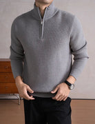 Heavyweight zip mockneck sweater - Antonios