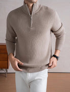 Heavyweight zip mockneck sweater - Antonios