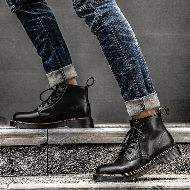 Heritage stitch ankle combat boot - Antonios