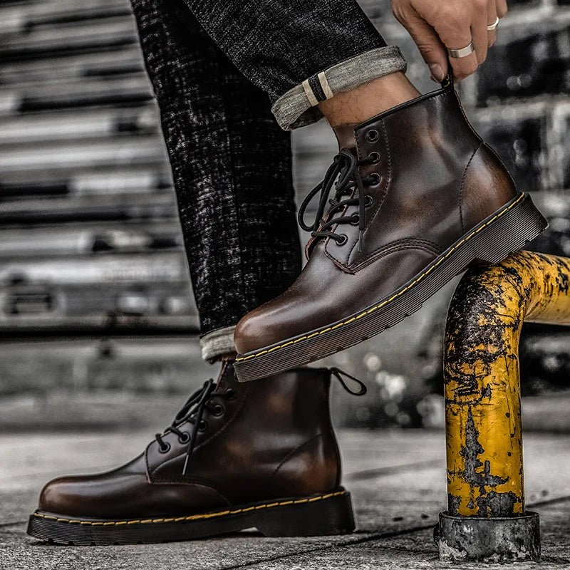 Heritage stitch ankle combat boot - Antonios