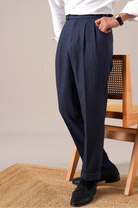 Herringbone wool - blend autumn trousers - Antonios