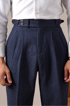 Herringbone wool - blend autumn trousers - Antonios