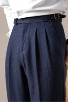 Herringbone wool - blend autumn trousers - Antonios