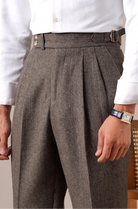 Herringbone wool - blend autumn trousers - Antonios