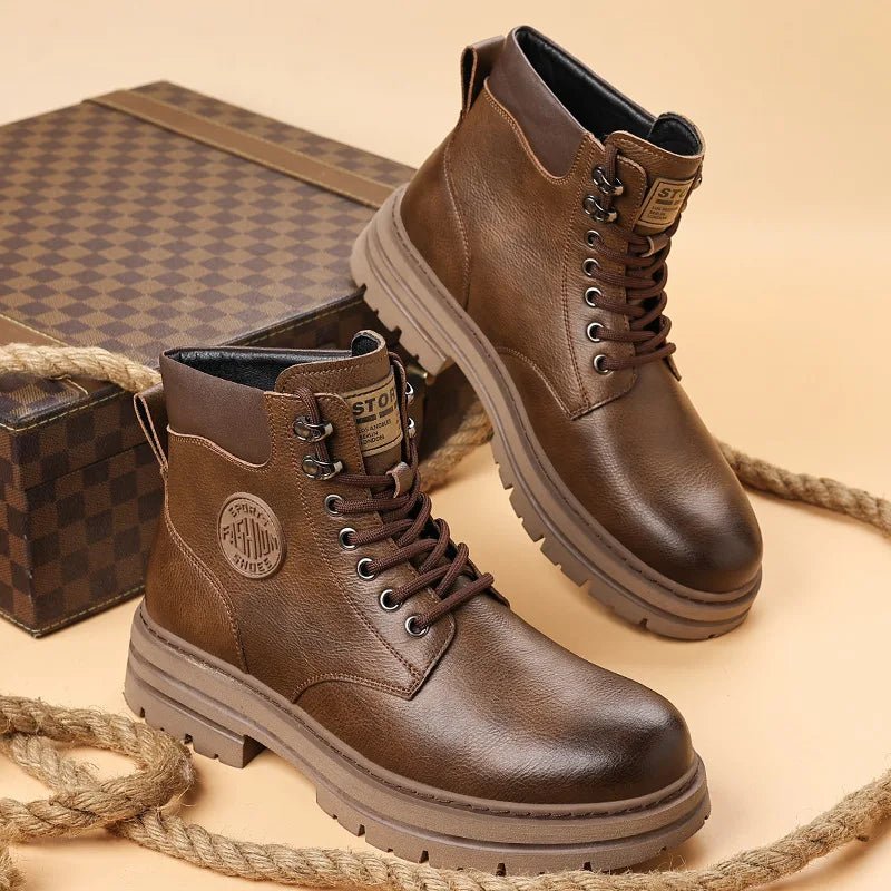 High - top genuine leather boots - Antonios