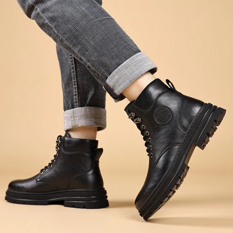 High - top genuine leather boots - Antonios