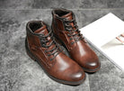 High - top winter leather boots with zipper - Antonios