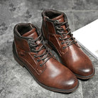 High - top winter leather boots with zipper - Antonios